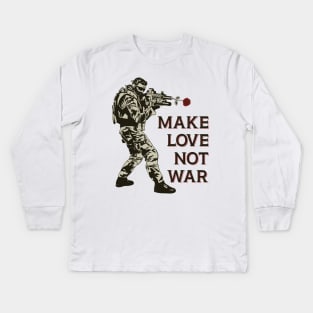 Make Love Not War Kids Long Sleeve T-Shirt